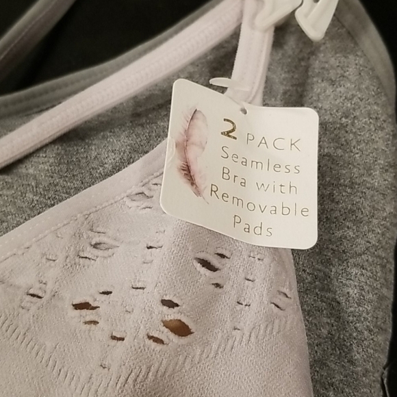 💕JESSICA SIMPSON💕 Seamless Bralettes (2 Pack) Lavender Gray Medium M NWT - Picture 8 of 13